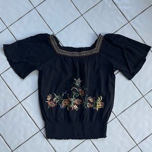 NWOT RxB 100% Cotton Embroidered Boho Top
